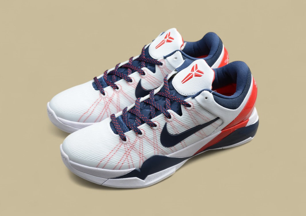 Zoom Kobe VII System White/Obsidian-University Red-Pure Platinum