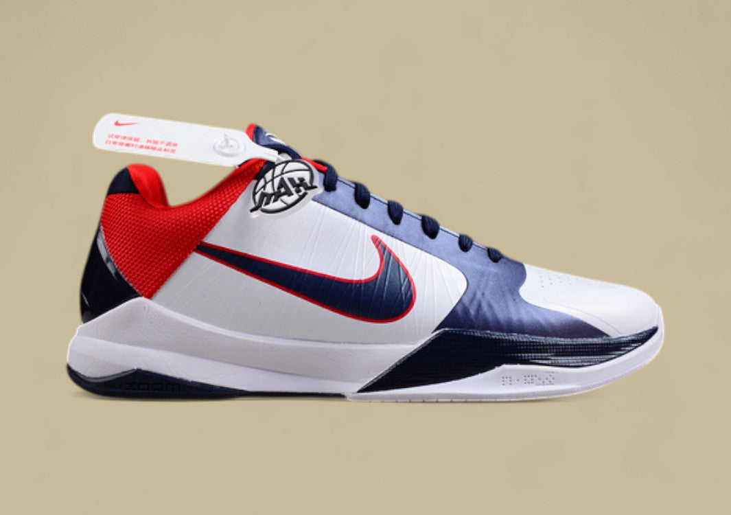 Zoom Kobe V Protro White/Obsidian/Sport Red