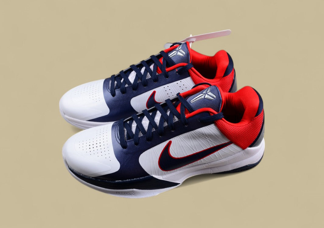 Zoom Kobe V Protro White/Obsidian/Sport Red