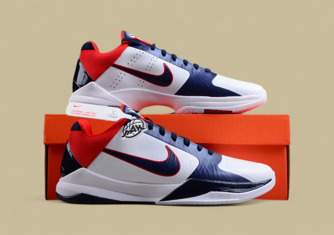 Zoom Kobe V Protro White/Obsidian/Sport Red