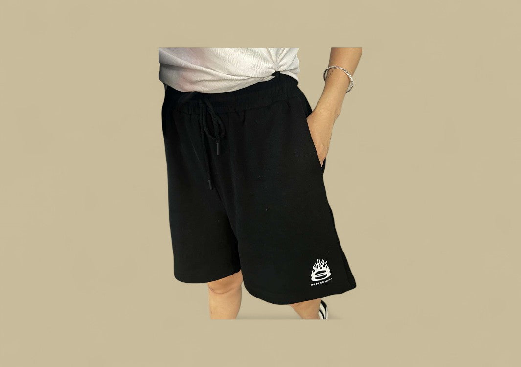 alenciaga 24SS Embroidery Flame Logo Shorts – Black