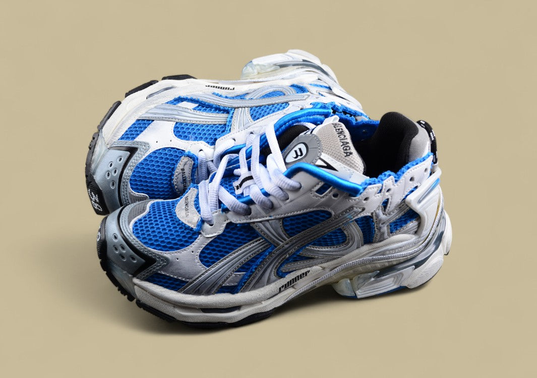 Balenciaga Runner Sneaker in Blue/White/Silver