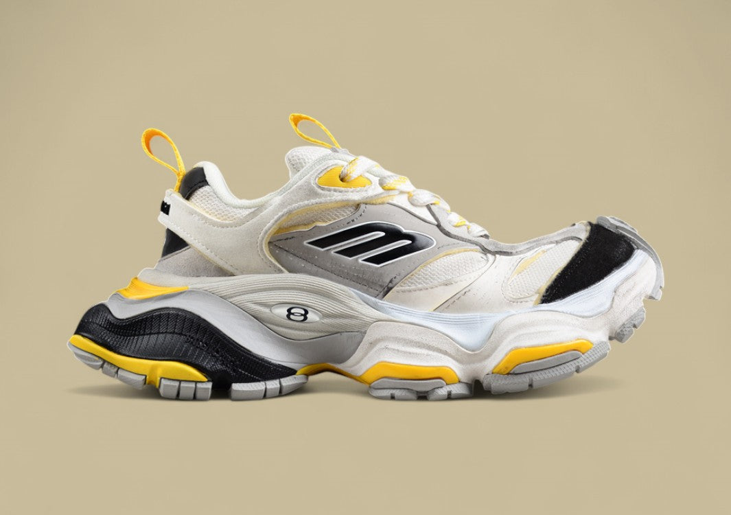 Balenciaga Cargo Sneaker in White/Yellow/Black