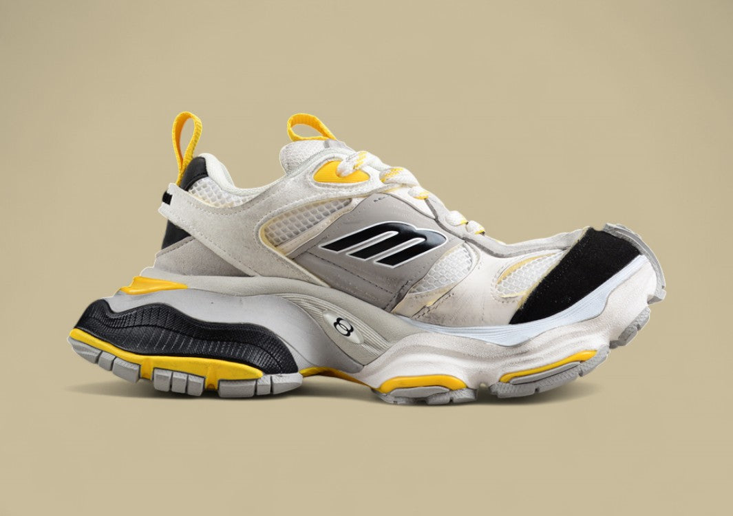 Balenciaga Cargo Sneaker in White/Yellow/Black