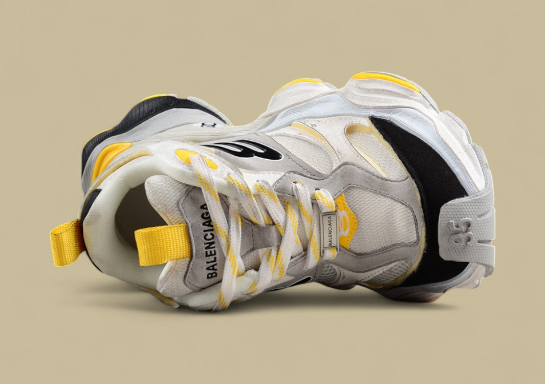 Balenciaga Cargo Sneaker in White/Yellow/Black