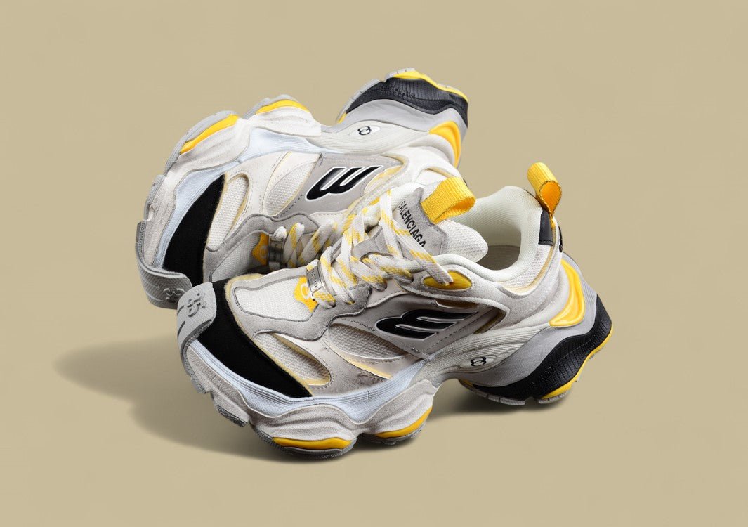 Balenciaga Cargo Sneaker in White/Yellow/Black