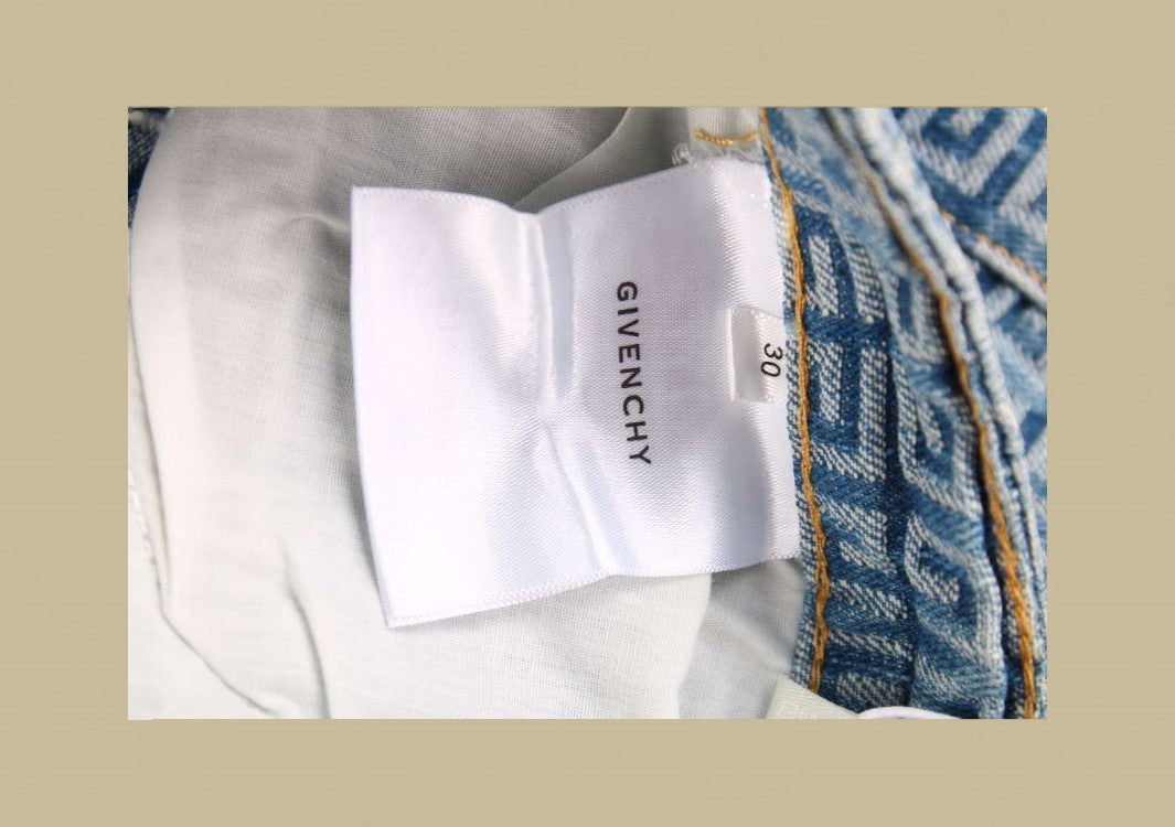 Givenchy 23SS 4G Full GG Logo Jacquard Weave Denim Shorts – Light Blue