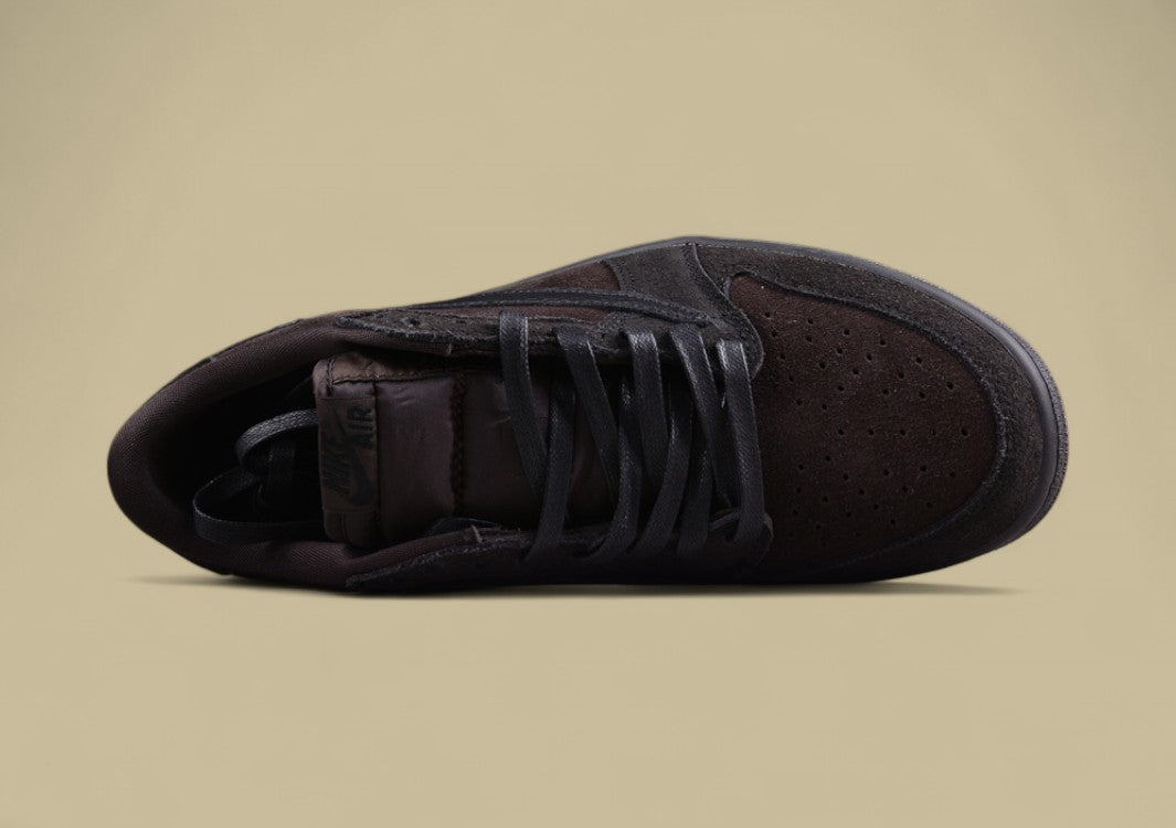 ravis Scott x Air Jordan 1 Low OG nverted Hook Low Top Black Phantom Reps