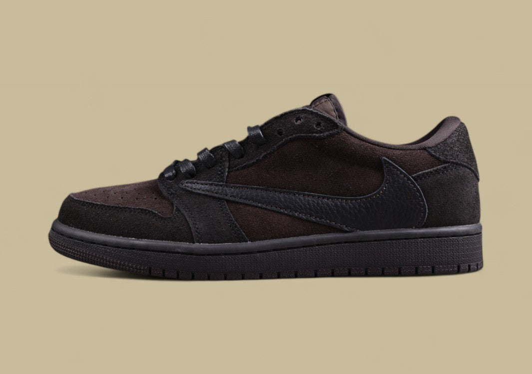 ravis Scott x Air Jordan 1 Low OG nverted Hook Low Top Black Phantom Reps